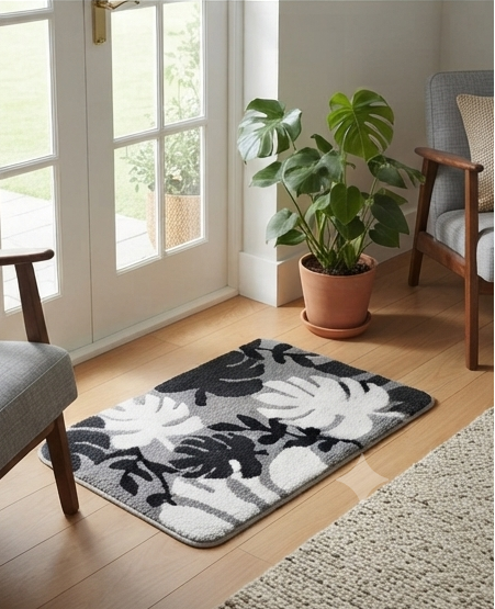Contemporary Leaf Pattern Floor Mat – Anti Slip Durable & Aesthetic Doormat